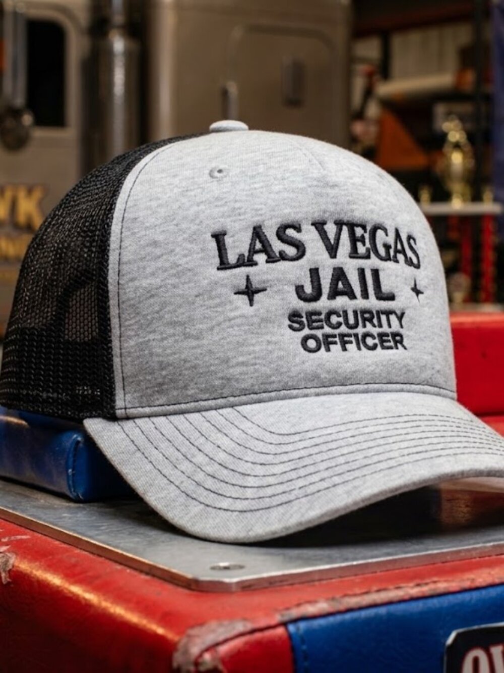 Retro Over The Top Hat Las Vegas Jail Security Bob Bull Hurley Trucker Snapback